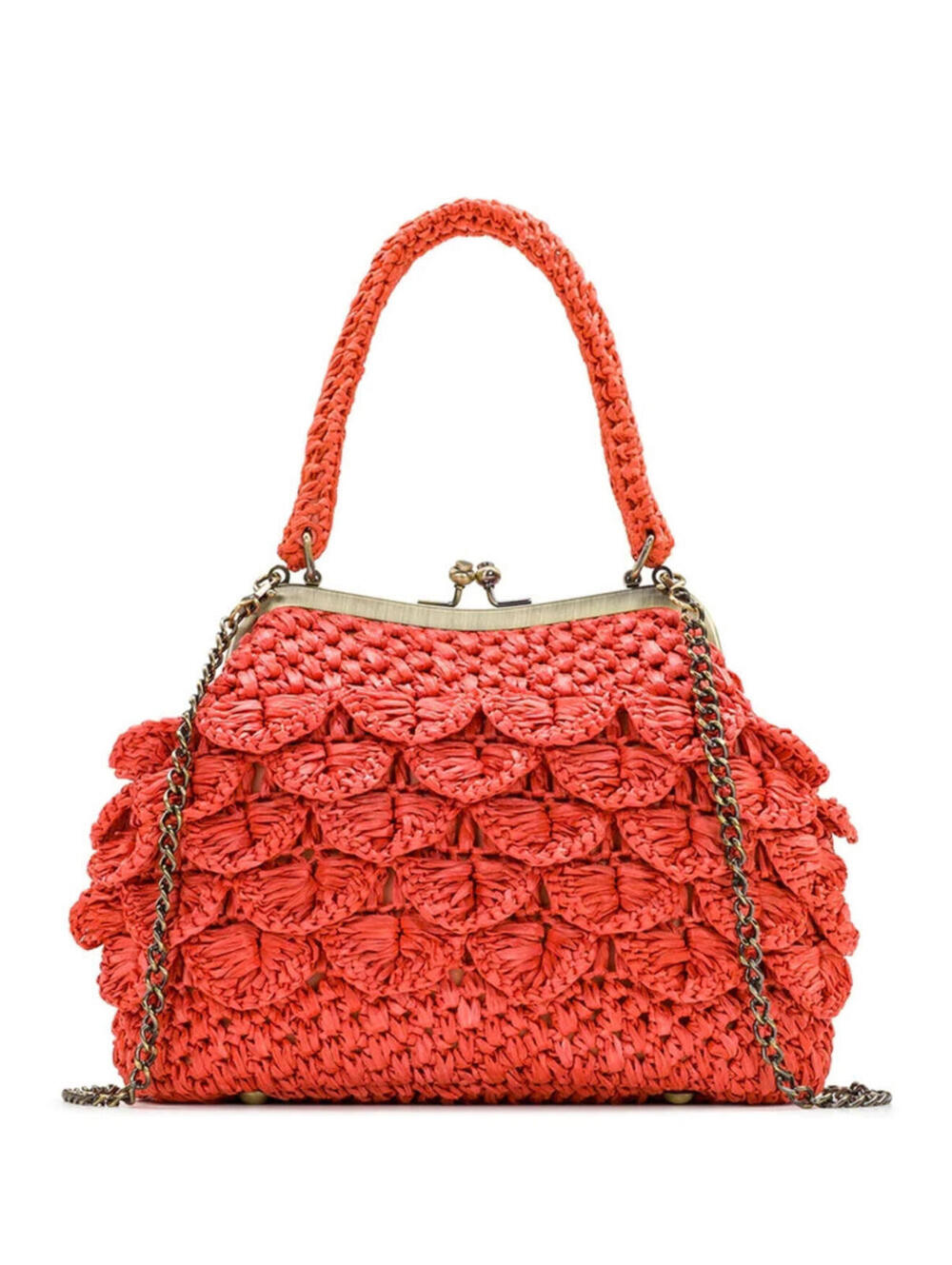 Patricia Nash Laureana Frame Satchel Scalloped Raffia, NWT - Picture 10 of 10